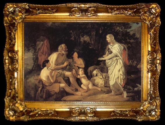 framed  Karl Briullov Erminla with the Shepherds, ta009-2