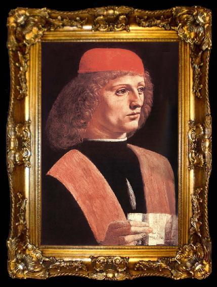framed  LEONARDO da Vinci Portrat of a musician, ta009-2