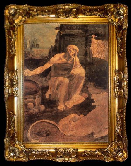 framed  LEONARDO da Vinci Holy Hieronymus, ta009-2