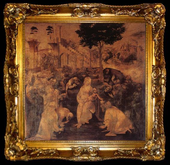 framed  LEONARDO da Vinci The adoration of the Konige, ta009-2