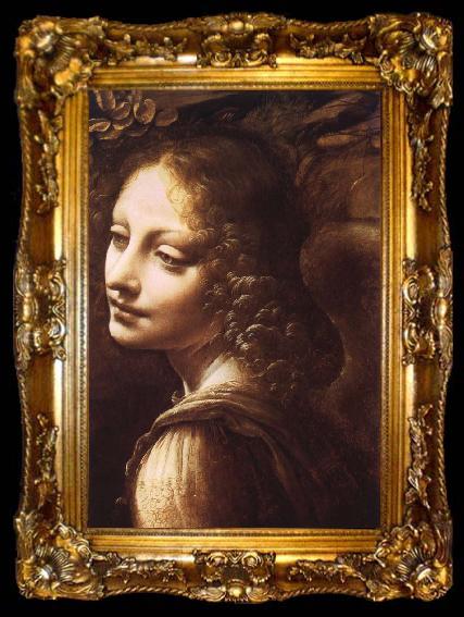 framed  LEONARDO da Vinci Madonna in the rock grottos(Details, ta009-2