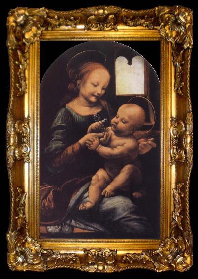 framed  Leonardo  Da Vinci Madonna with a Flower, ta009-2