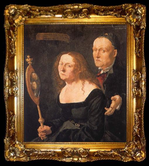 framed  Lucas Furtenagel The painter Hans Burgkmair and his wife Anna,nee Allerlai, ta009-2