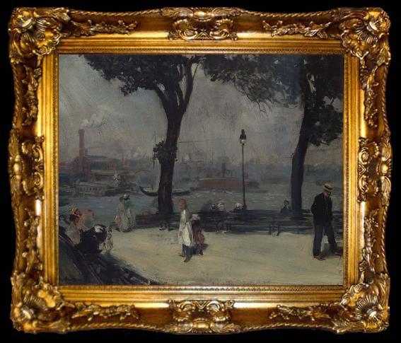 framed  William Glackens Park on the River, ta009-2