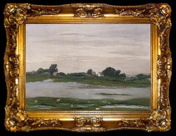 framed  William Stott of Oldham River in Flood, ta009-2