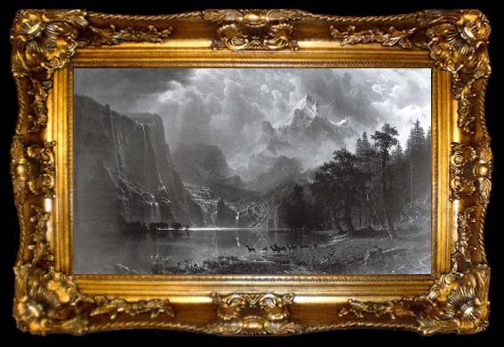 framed  Albert Bierstadt Between the mountains of the Sierra Nevada in Californie, ta009-2