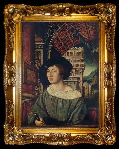 framed  Ambrosius Holbein Portrait of a young man, ta009-2