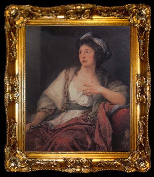 framed  Angelika Kauffmann Bildnis Giuliana Santa Croce als Lukrezia, ta009-2