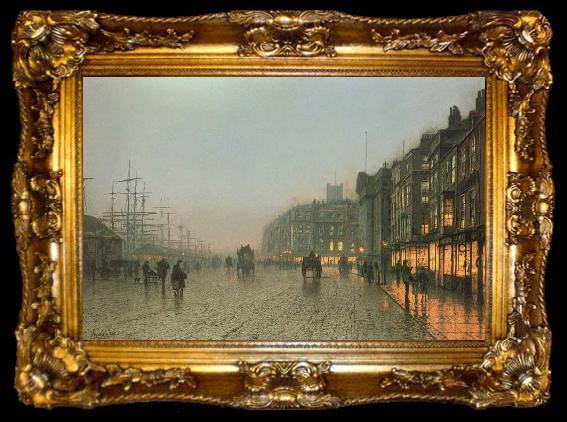 framed  Atkinson Grimshaw Liverpoool from Wapping, ta009-2