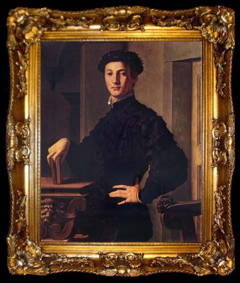framed  BRONZINO, Agnolo Portrait of a young man, ta009-2