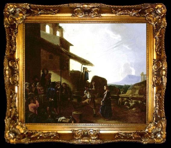 framed  CERQUOZZI, Michelangelo Street Scene in Rome, ta009-2