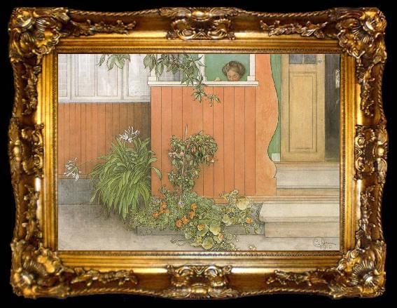 framed  Carl Larsson Suzanne on the Front Stoop, ta009-2