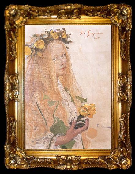 framed  Carl Larsson Suzanne,Study for For Karin-s Name-Day, ta009-2