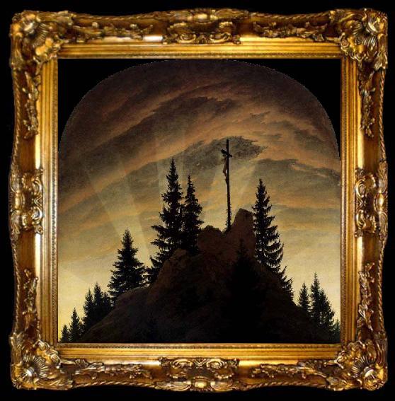 framed  Caspar David Friedrich Cross in the Mountains, ta009-2
