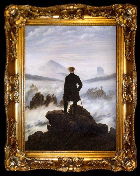 framed  Caspar David Friedrich The walker above the mists, ta009-2