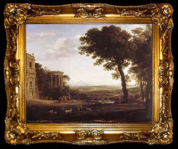 framed  Claude Lorrain Country cape with the father of Psyche that at Apollo sacrifices, ta009-2