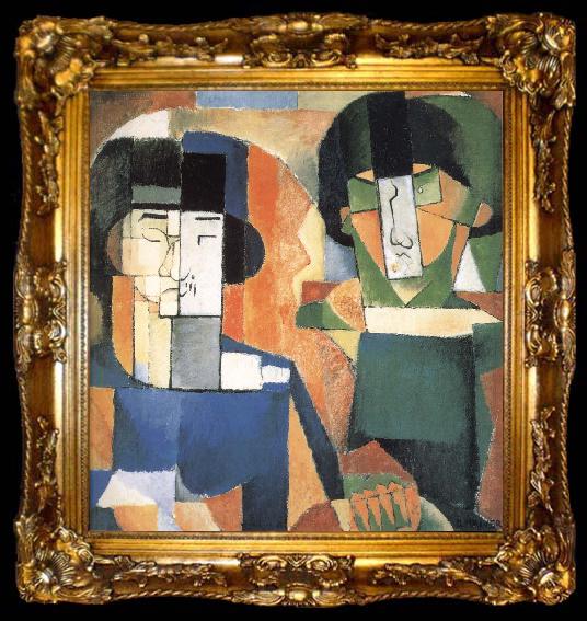 framed  Diego Rivera Portrait of Makiyo and Fujita, ta009-2