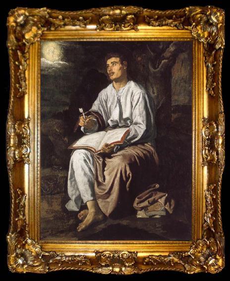 framed  Diego Velazquez Saint john the Evangelist on the Island of Patmos, ta009-2