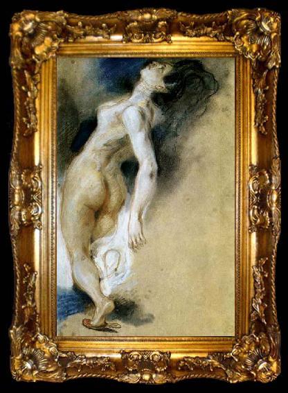framed  Eugene Delacroix Female Nude, Killed from Behind, ta009-2