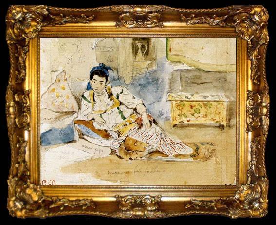 framed  Eugene Delacroix Mounay ben Sultan, ta009-2
