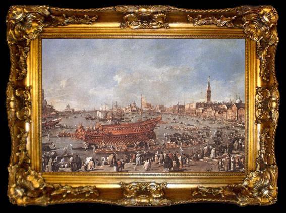 framed  Francesco Guardi Departure of Bucentaure towards the Lido of Venice on Ascension Day, ta009-2