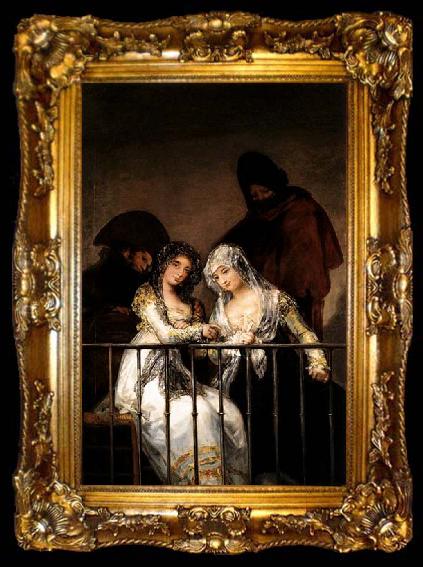 framed  Francisco de goya y Lucientes Majas on Balcony, ta009-2