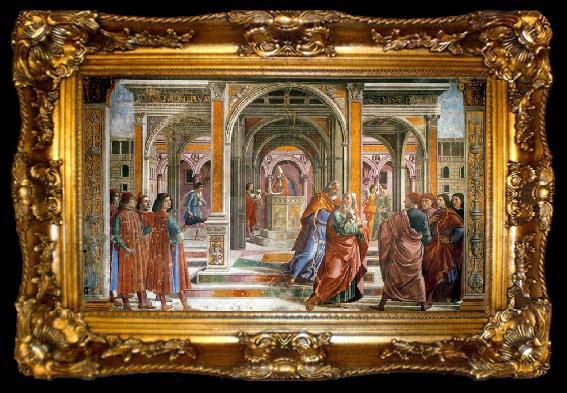 framed  GHIRLANDAIO, Domenico Expulsion of Joachim from the Temple, ta009-2