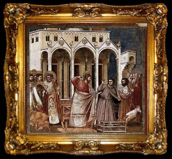 framed  GIOTTO di Bondone Expulsion of the Money-changers from the Temple, ta009-2