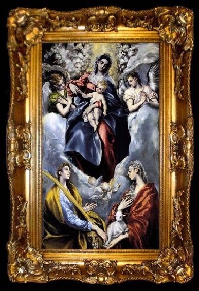framed  GRECO, El The Virgin and Child with St Martina and St Agnes, ta009-2