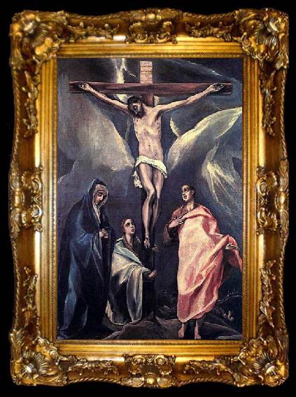 framed  GRECO, El Christ on the Cross with the Two Maries and St John, ta009-2