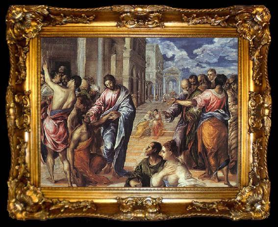 framed  GRECO, El Christ Healing the Blind, ta009-2