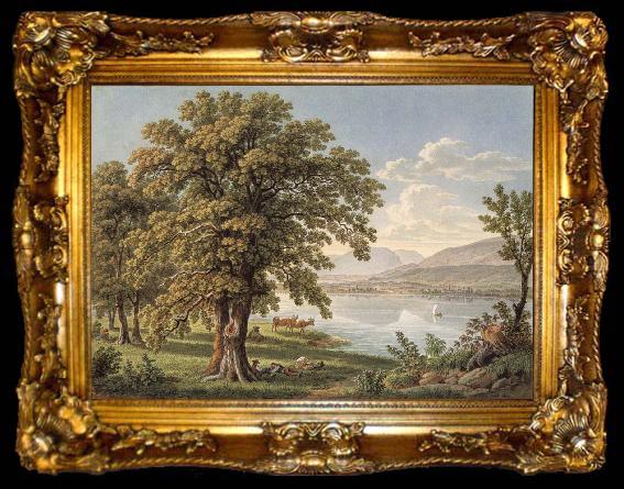 framed  Gabriel Lory Pere Look at the Bielerse of the Peter island, ta009-2