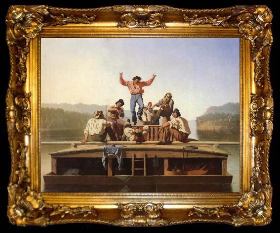 framed  George Caleb Bingham Die frohlichen Bootsleute, ta009-2