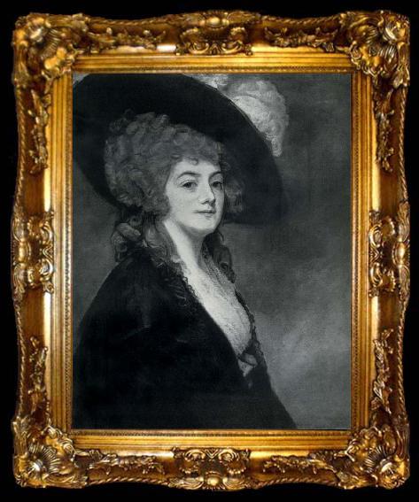 framed  George Romney Portrait of Mrs Greer, ta009-2