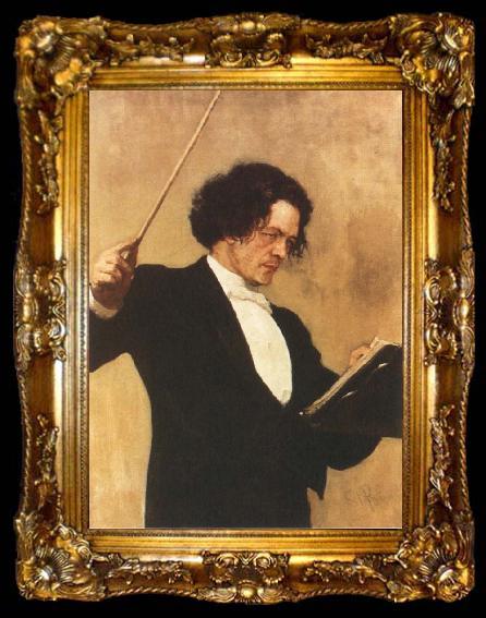 framed  Ilya Repin Portrait of Anton Rubinstein, ta009-2
