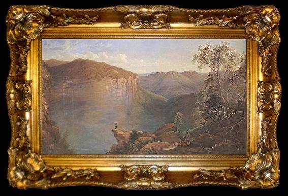 framed  JH Carse THe Weatherboard Falls,Blue Mountains, ta009-2