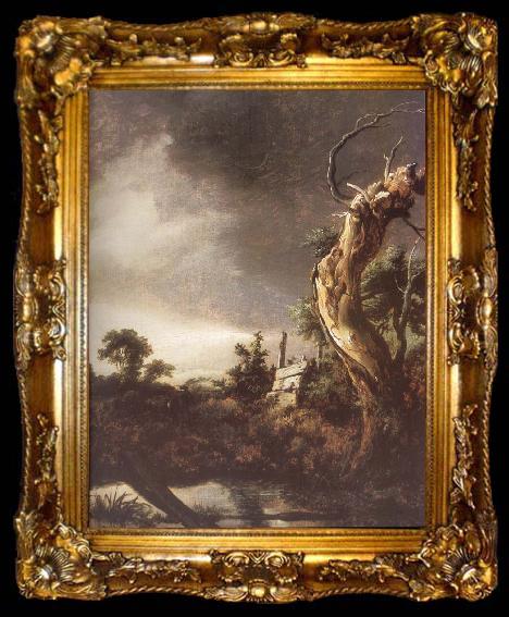 framed  Jacob van Ruisdael Landscape during a Storm, ta009-2