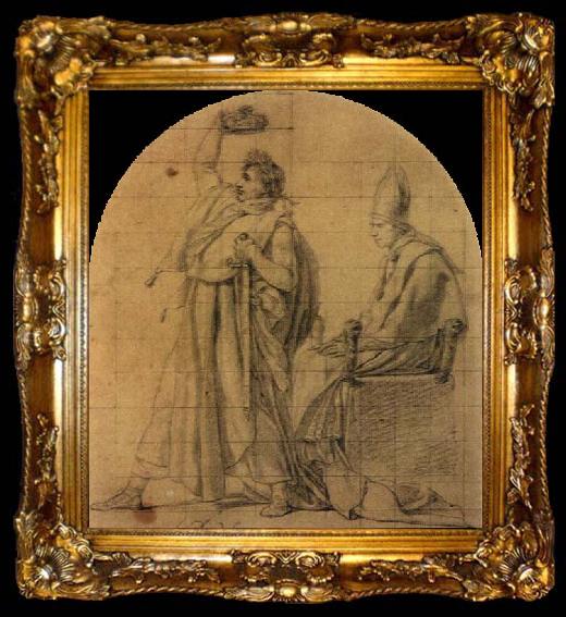 framed  Jacques-Louis  David Napoleon Holding Josephine-s Crown, ta009-2