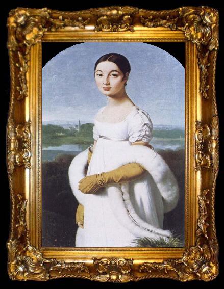 framed  Jean-Auguste Dominique Ingres Madeoiselle Caroline Riviere, ta009-2