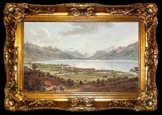 framed  Johann Ludwig Aberli Seen Vevey, ta009-2