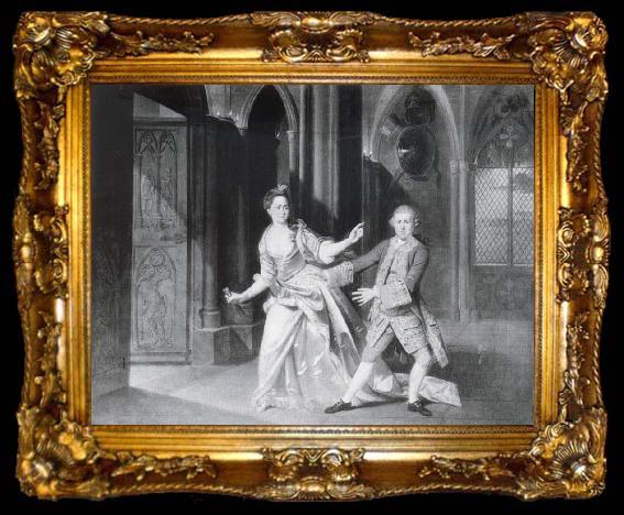 framed  Johann Zoffany David Garrick as Macbeth and Hannah Pritchard as Lady Macbeth, ta009-2