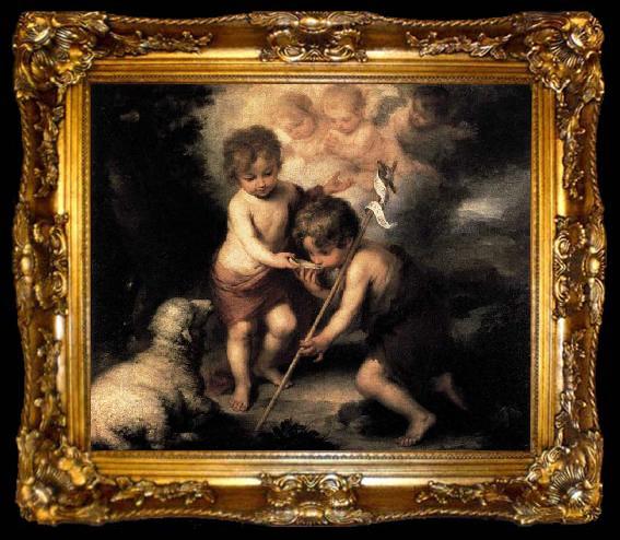 framed  MURILLO, Bartolome Esteban Infant Christ Offering a Drink of Water to St John, ta009-2