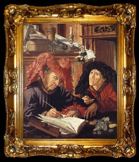 framed  Marinus van Reymerswaele The Tax Gatherer, ta009-2