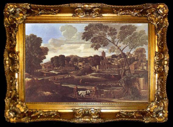 framed  Nicolas Poussin Landscape with the Funeral of Phocion, ta009-2