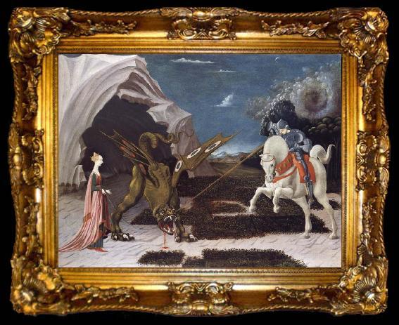 framed  Paolo Ucello Saint George,the Princess and the Dragon, ta009-2