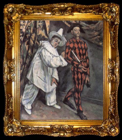framed  Paul Cezanne Pierrot and Harlequin, ta009-2