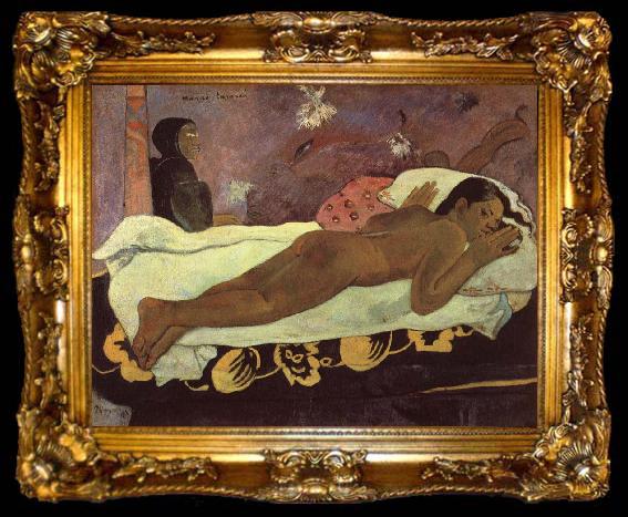 framed  Paul Gauguin The mind watches Cloth, ta009-2