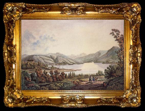 framed  Peter Birmann Seen City and left d-une of the Lake of Zoug, ta009-2