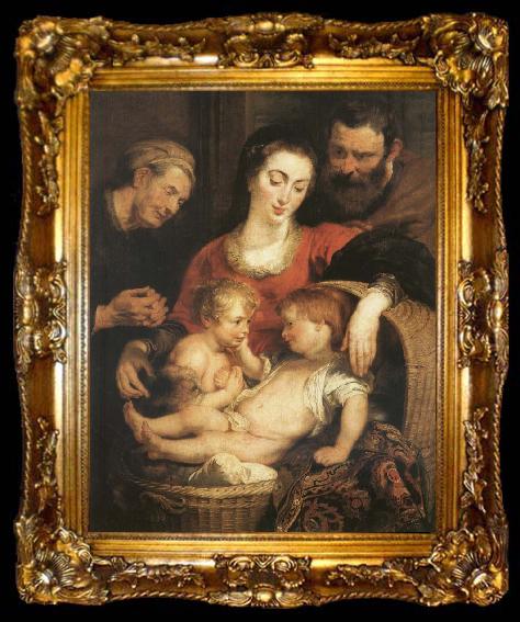 framed  Peter Paul Rubens The Sacred Family with Holy Isabel, ta009-2