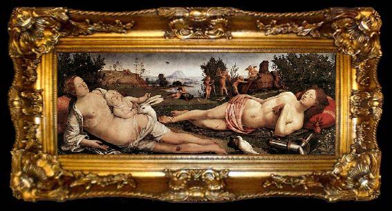framed  Piero di Cosimo Venus, Mars, and Cupid, ta009-2